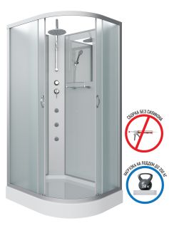 Душевая кабина Niagara NG-3312-14LBKTG с гидромассажем 120x80см серебро/матовое